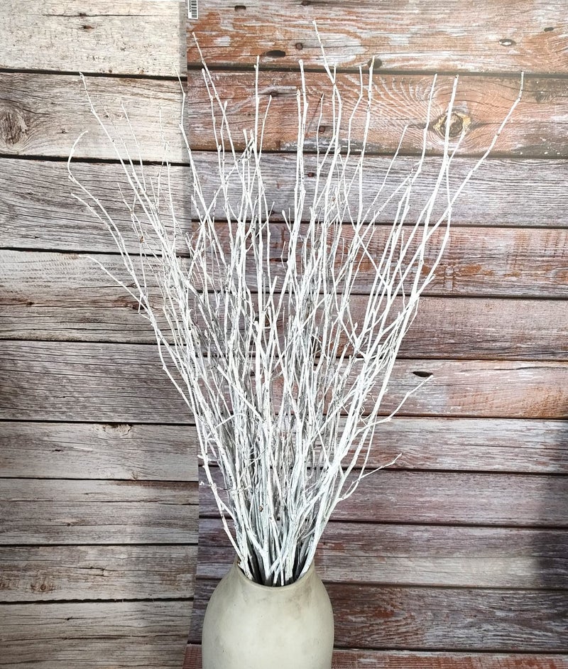 DongArts Decorative Birch Branches Decoration, 23 Inch Birch Stems for Wedding Decor,Dried Twigs for Christmas Decor (White) - Image 1